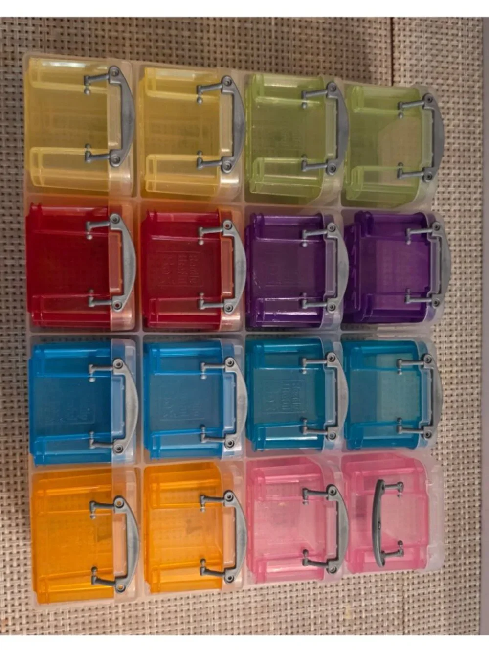 REALLY USEFUL BOX ORGANIZER 16 MINI STORAGE BOXES 0.14L CRAFT BEAD ART CLASSROOM